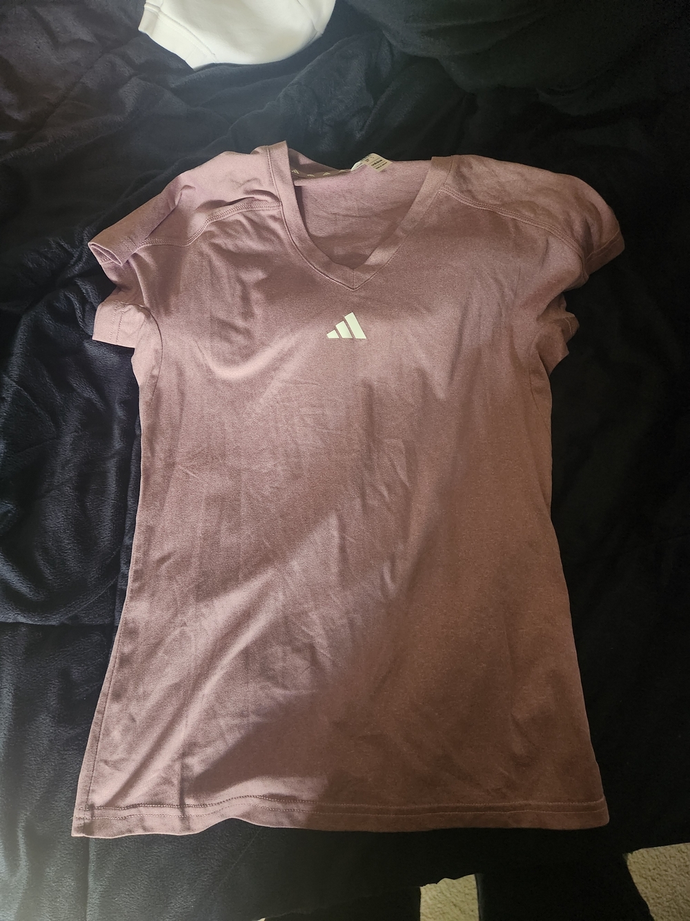adidas Mauve V-Neck Performance Tee